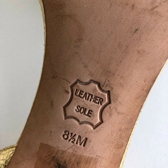 Tory Burch Women's Elana Sandals Size 8.5 M Metallic Gold Strappy Heels 85 mm - Picture 10 of 12